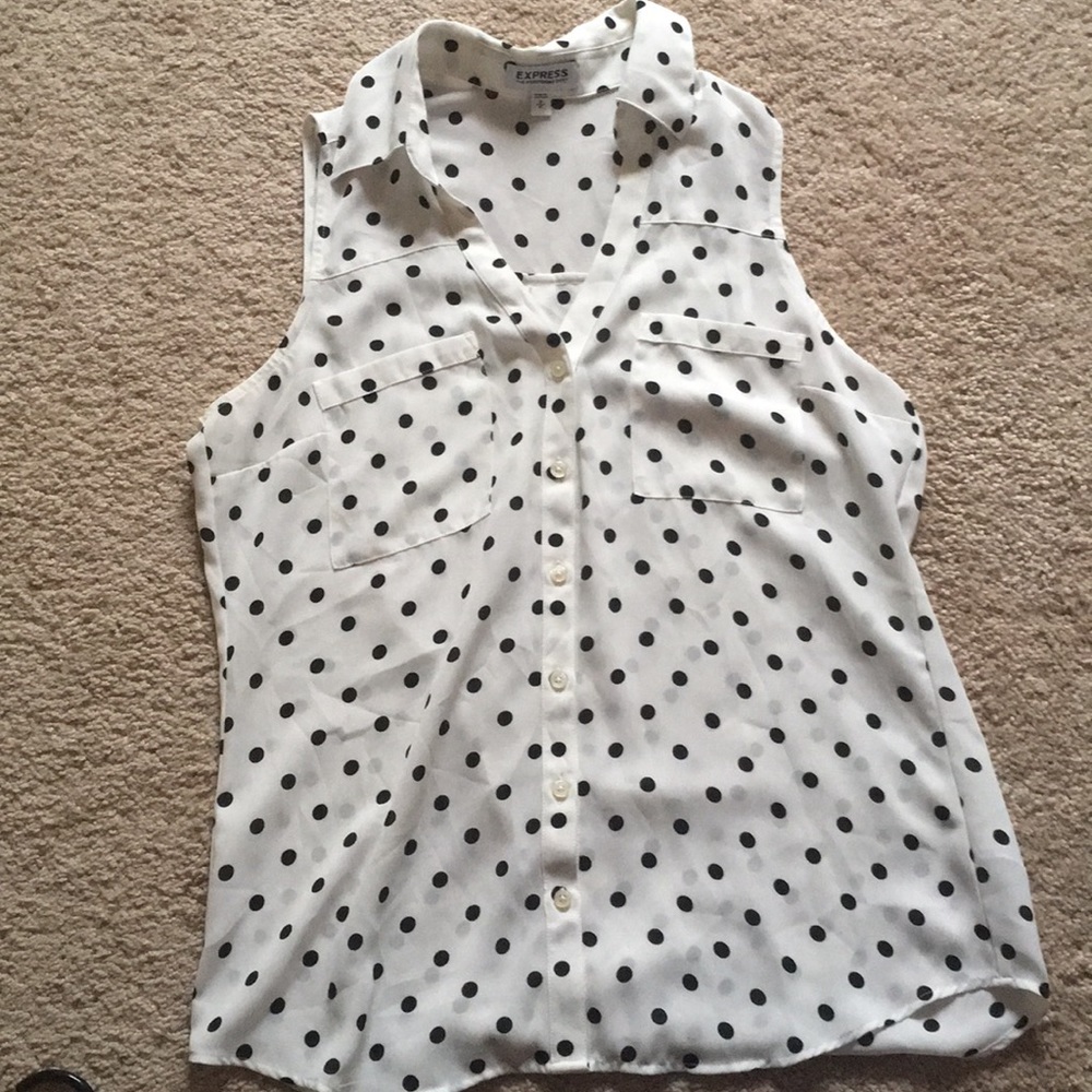 Express sleeveless portfino shirt.